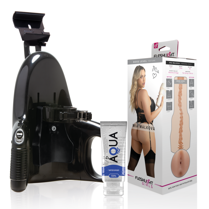 Fleshlight - Mia Malkova Boss Level + Universal Launch + Lubricante Aqua Quality 50 ml