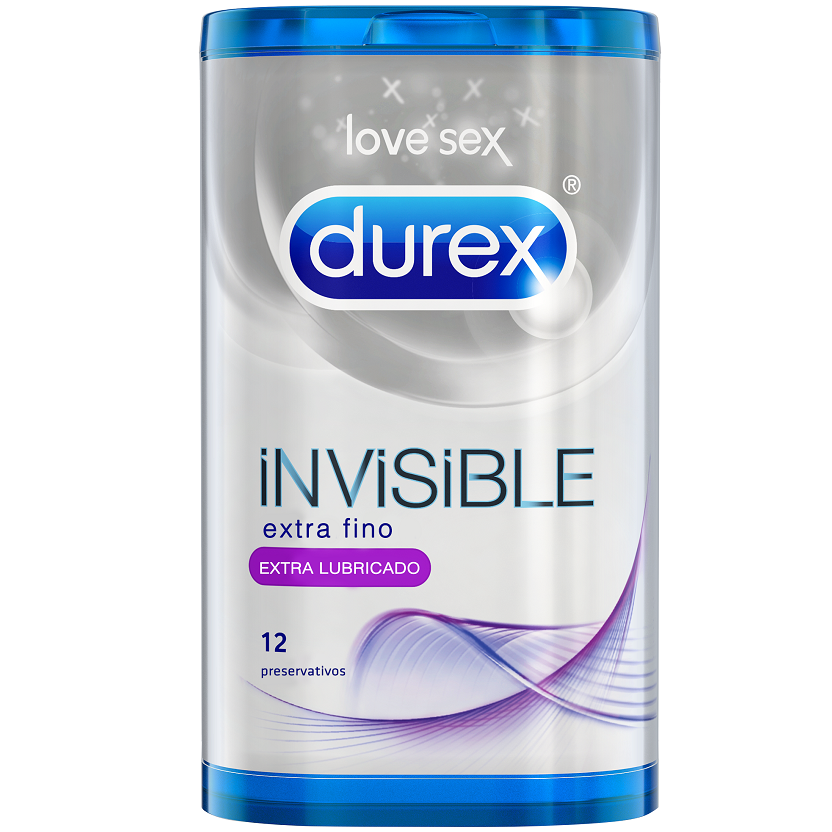 Preservativos Durex Invisible Extra Lubricado 12 Unidades