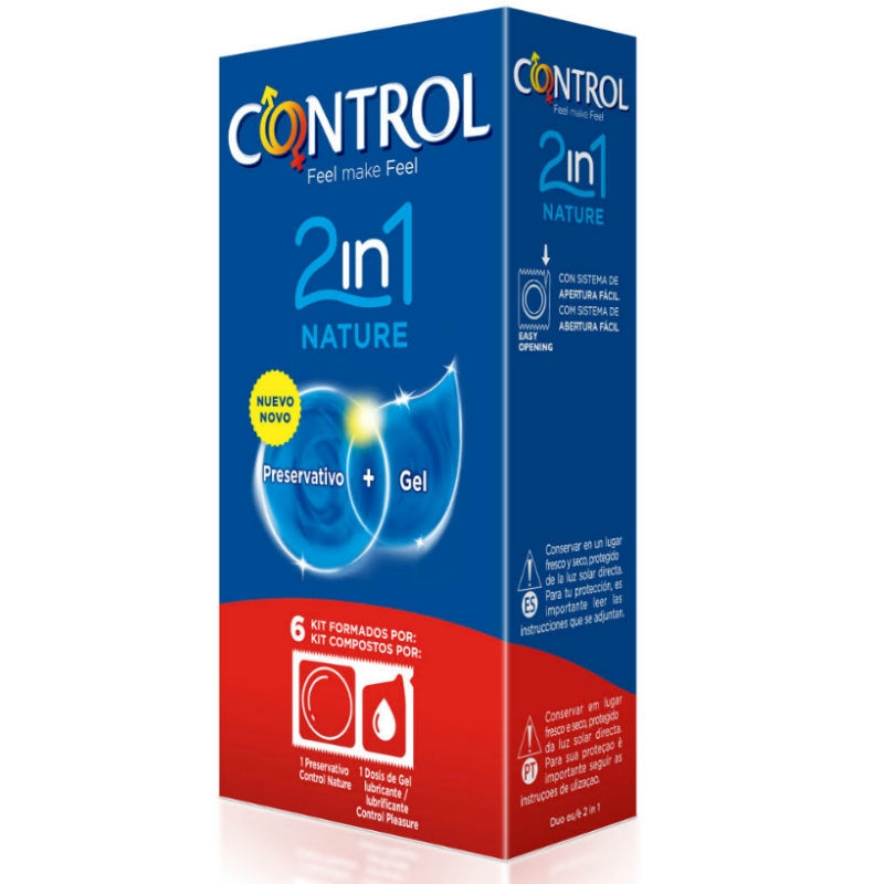 Control Duo Natura 2-1 Preservativo + Gel 6 Uds