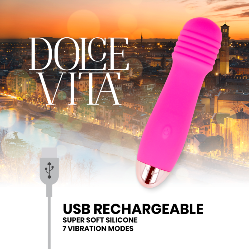Dolce Vita Vibrador Recargable Tres Rosa 10 Velocidades 3