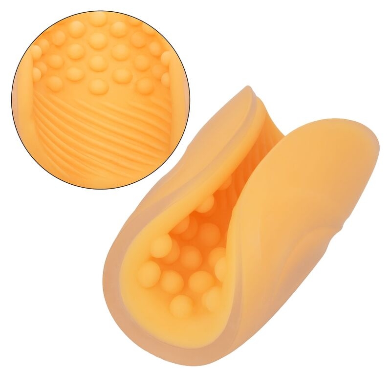 Calex Beaded Grip Masturbador Texturado Naranja 4