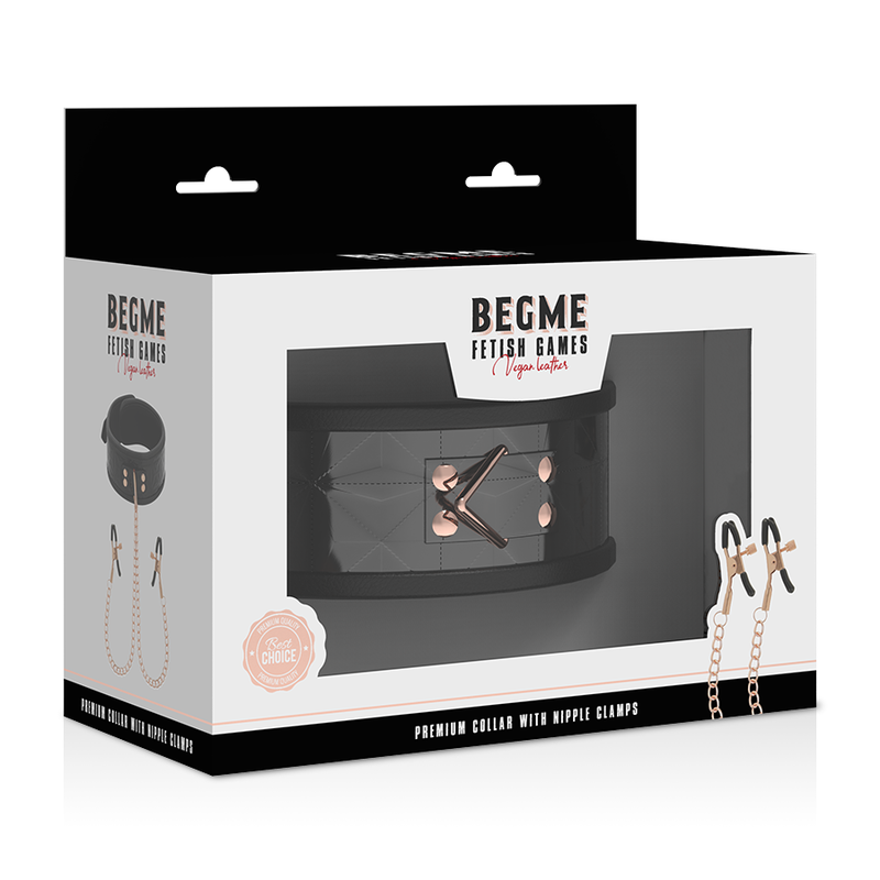 Begme Black Edition Collar con Cadenas y Pinzas Pezones 6