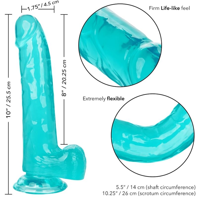 Calex Size Queen Dildo - Azul 20.3 cm 6