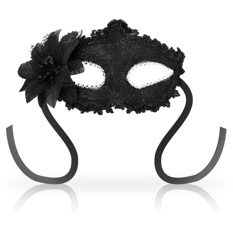 Ohmama Masks Antizaz Estilo Veneciano Flor Lateral - Negra 1