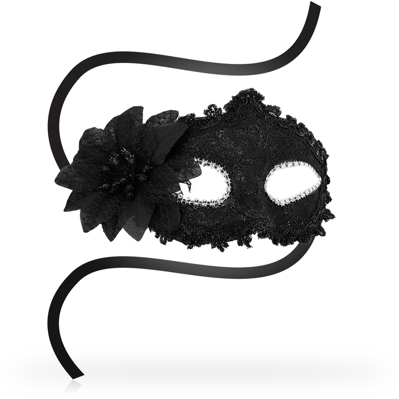 Ohmama Masks Antizaz Estilo Veneciano Flor Lateral - Negra 2