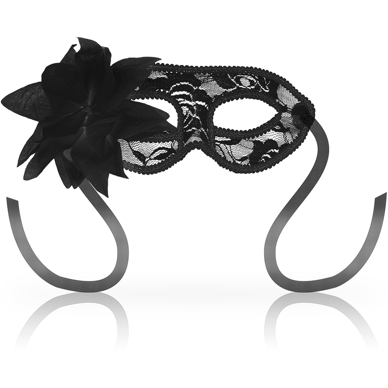 Ohmama Masks Antifaz con Encajes y Flor - Negro 1