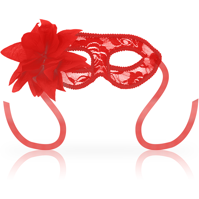 Ohmama Masks Antifaz con Encajes y Flor - Rojo 1