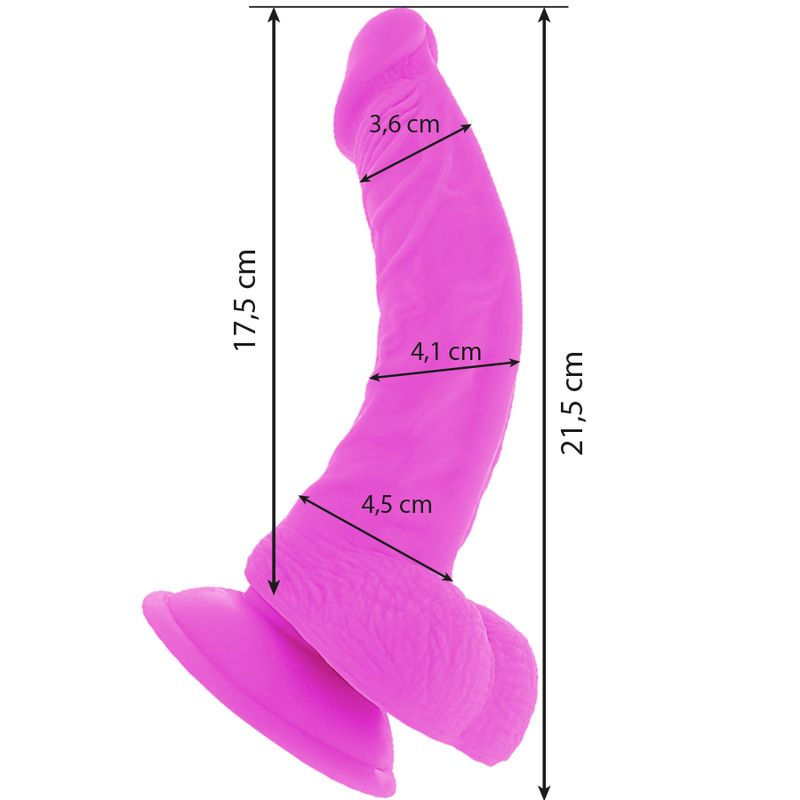 Diversia Dildo Flexible con Vibracion 21.5 cm - Lila 3