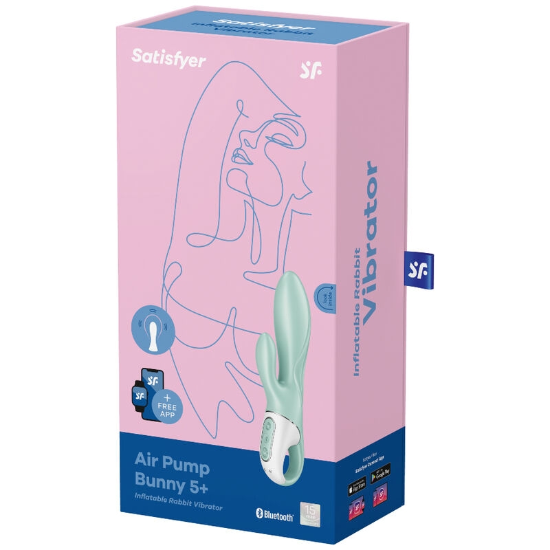 Satisfyer Air Pump Bunny 5+ Vibrador Rabbit Inflable - Verde 4