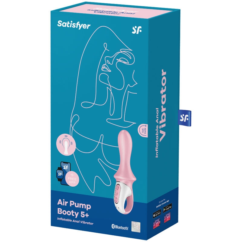 Satisfyer Air Pump Booty 5+ Vibrador Anal Inflable - Rosa 4