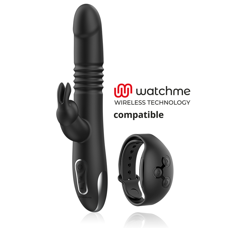 Black&Silver Kenji Stimulating Vibe Compatible con Watchme Wireless Technology 2