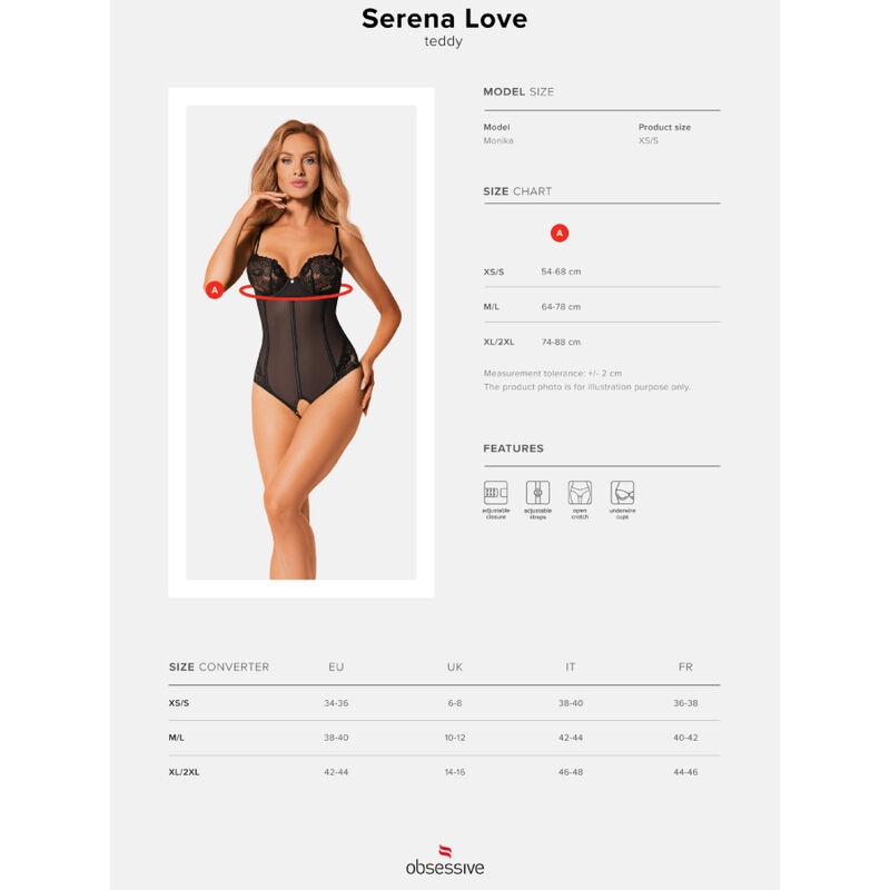 Obsessive - Serena Love Crotchless Teddy Xs/S 5
