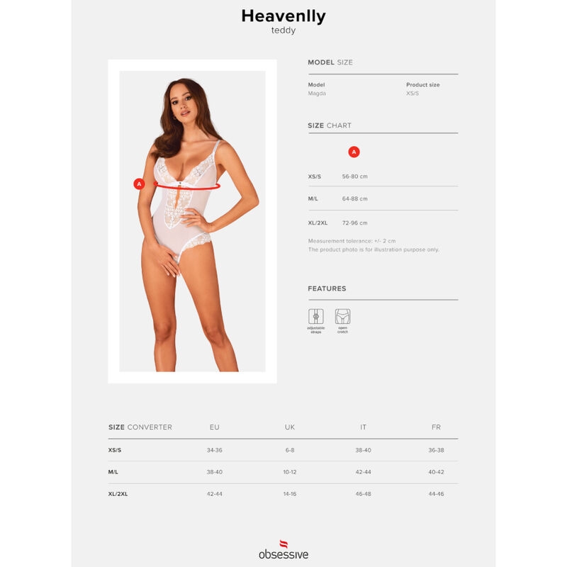 Obsessive - Heavenlly Crotchless Teddy Xs/S 7