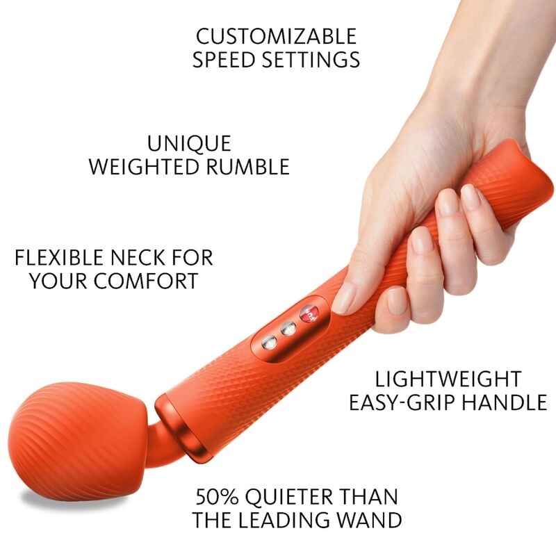 Fun Factory - Vim Wand Rumble Vibrador Recargable Silicona Naranja 2