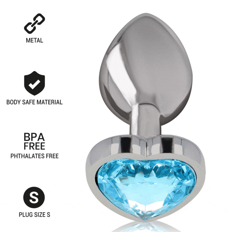 Intense - Plug Anal Metal Aluminio Corazón Azul Talla S 7