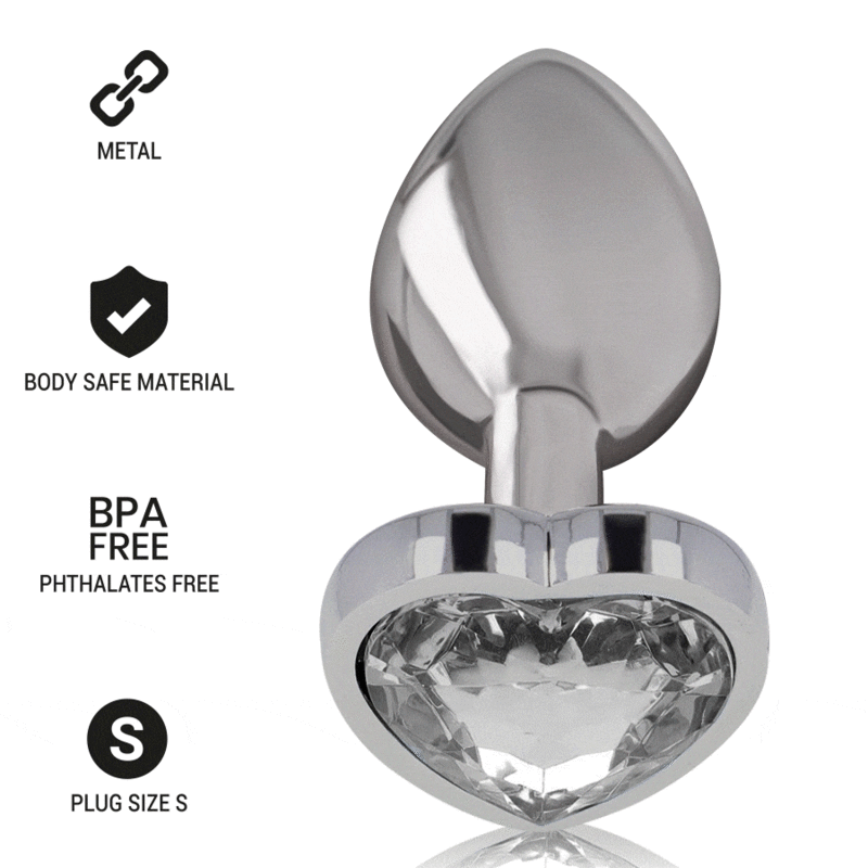 Intense - Plug Anal Metal Aluminio Corazón Blanco Talla S 7