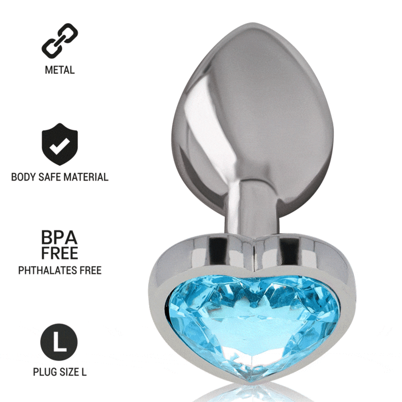 Intense - Plug Anal Metal Aluminio Corazón Azul Talla L 7