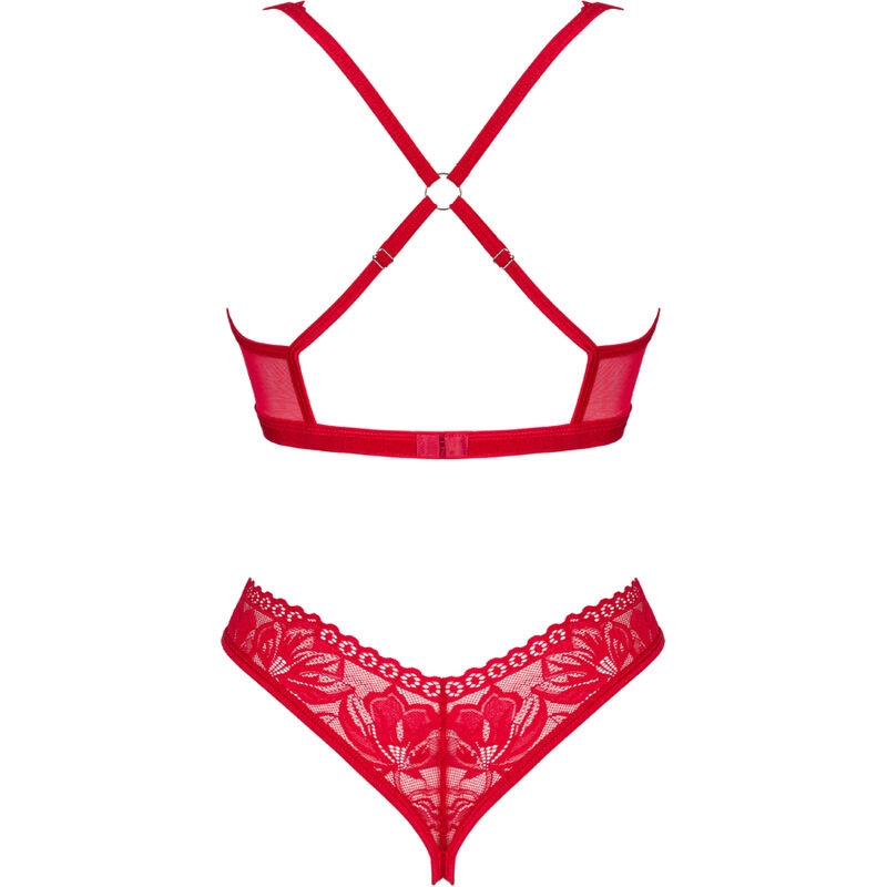 Obsessive - Lacelove Set Dos Piezas Cupless Rojo Xs/S 6