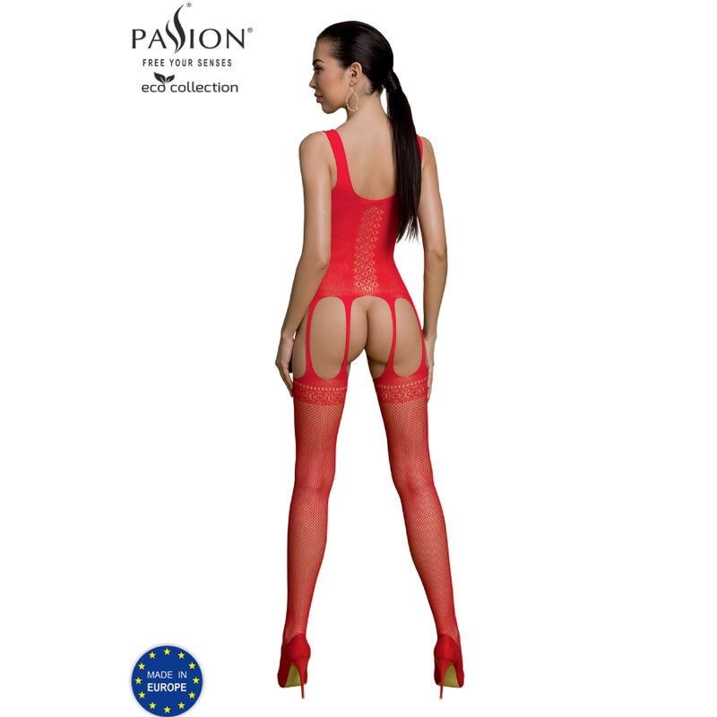 Passion - Eco Collection Bodystocking Eco Bs007 Rojo 2