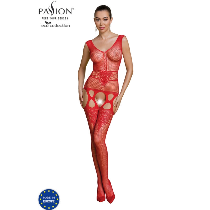Passion - Eco Collection Bodystocking Eco Bs014 Rojo 1