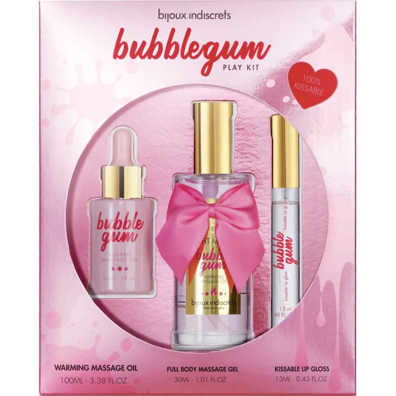 Bijoux Indiscrets - Bubblegum Play Kit con Aceite, Gel & Brillo de Labios 1