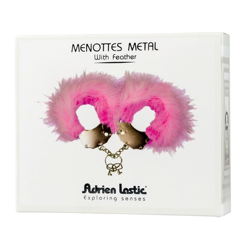 Adrien Lastic - Esposas Metal con Plumas Rosa 3