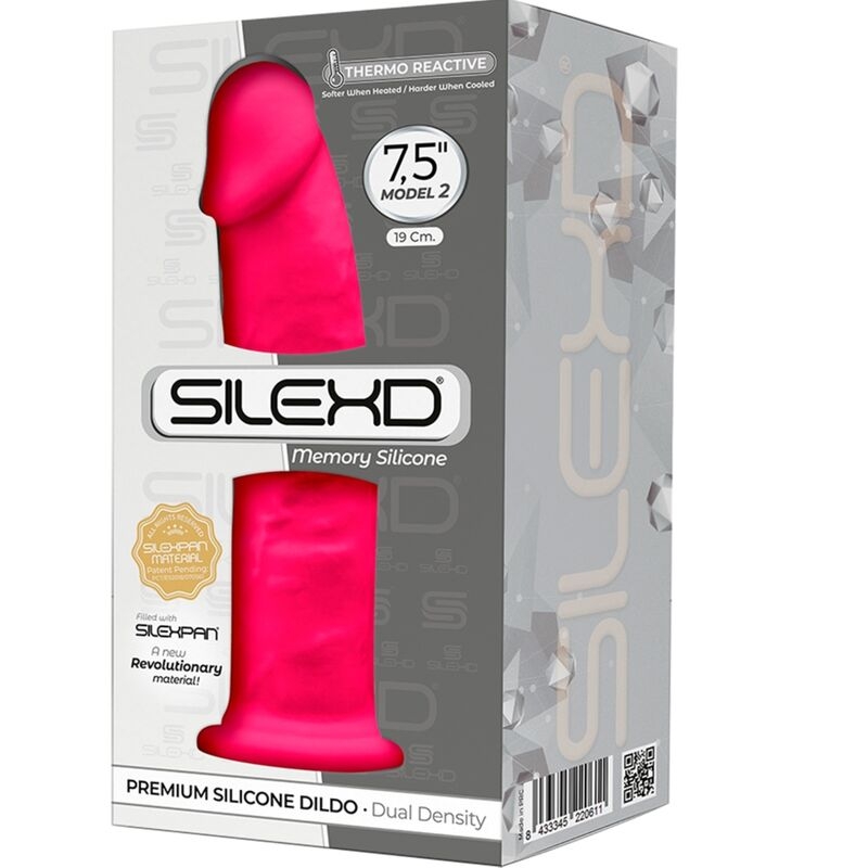 Silexd - Modelo 2 Pene Realistico Silicona Premium Silexpan Fucsia 19 cm 3