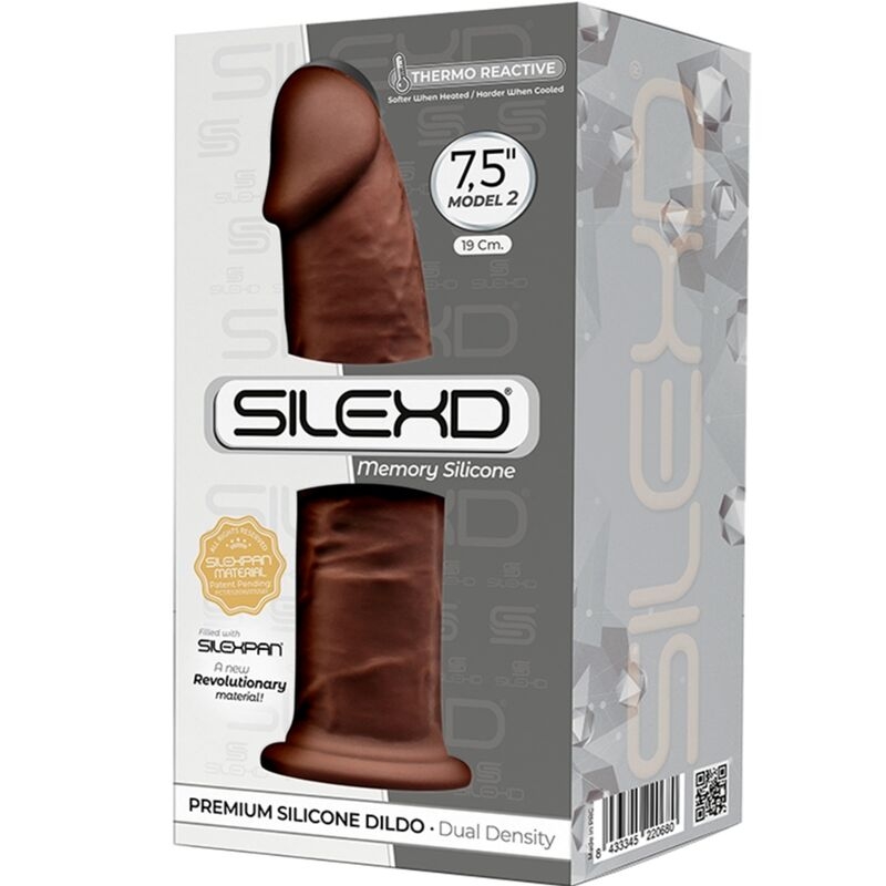 Silexd - Modelo 2 Pene Realistico Silicona Premium Silexpan Marron 19 cm 3