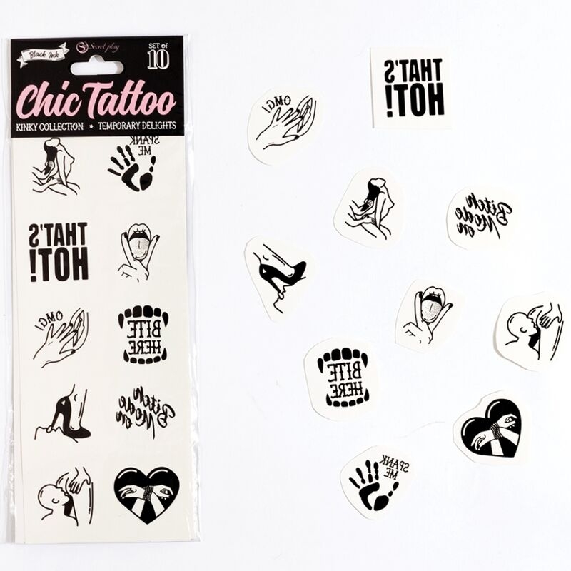 Secret Play - Set de 10 Tattoos Temporales Kinky Collection 4