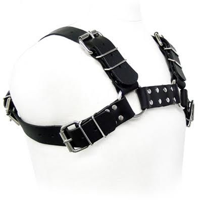 Leather Body Black Bull Dog Harness 1