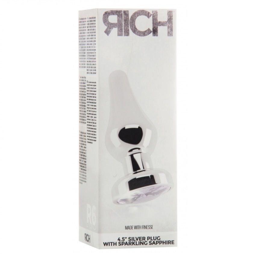 Rich R6 Plug Anal Metal Clear Saphire 11.4cm 2