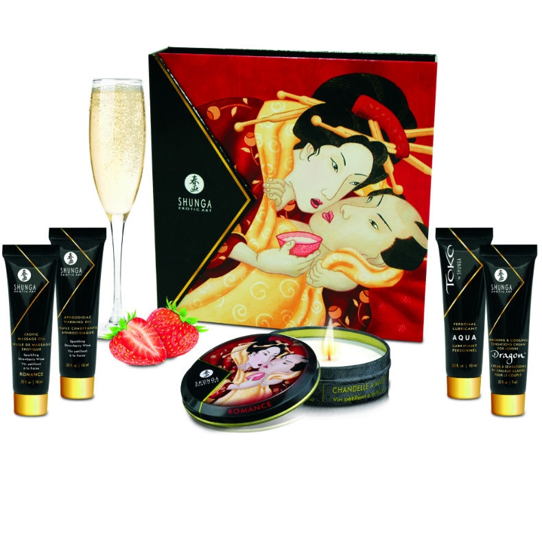 Kit Secret Geisha Fresa Champagne Shunga 1