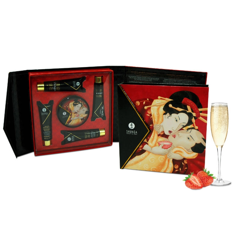 Kit Secret Geisha Fresa Champagne Shunga 2