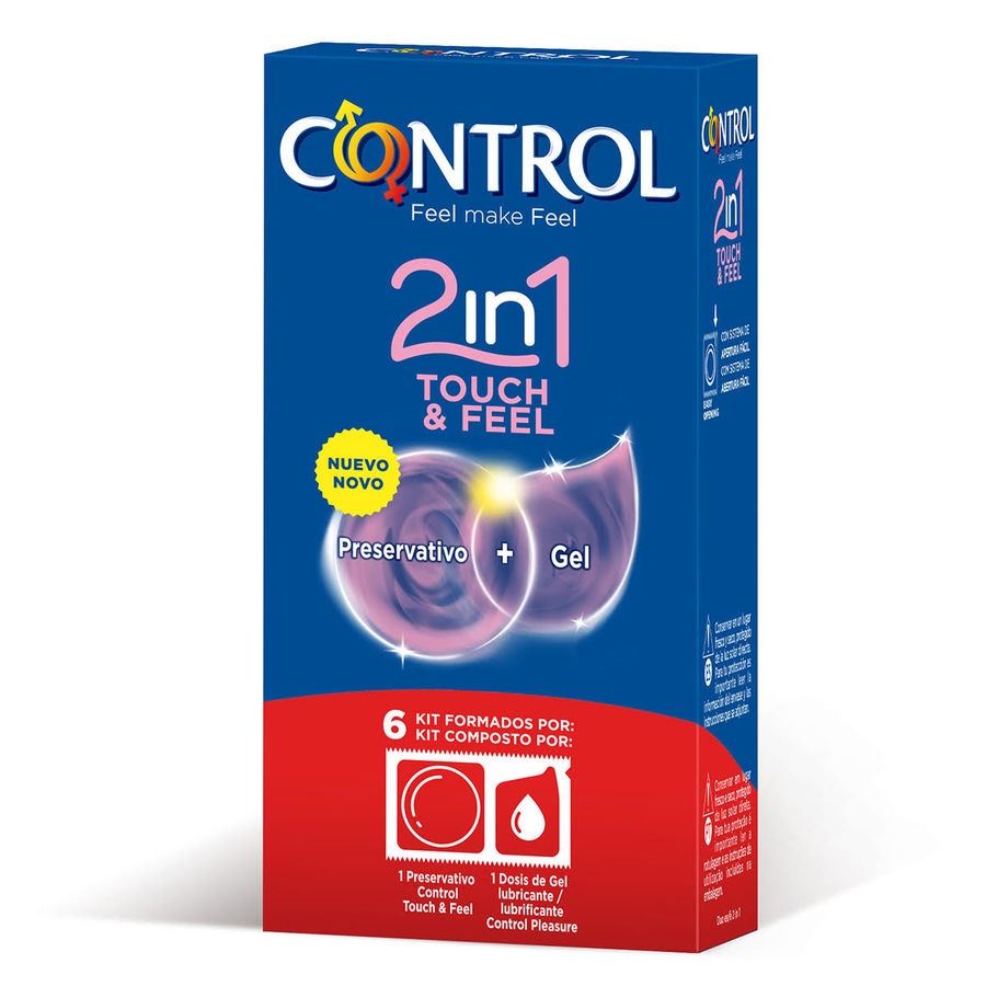 Control 2 In One Touch And Feel + Lubricante 6 Unidades 2