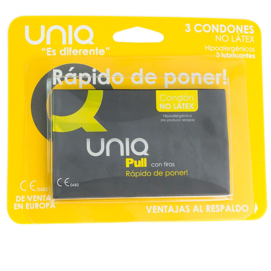 Uniq Pull con Tiras Preservativo Sin Latex 3uds 3
