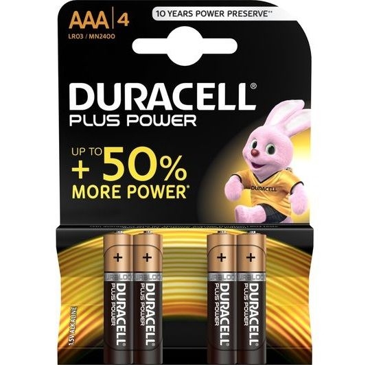 Duracell Plus Power Pila Alcalina Aaa Lr03 Blister*4 1