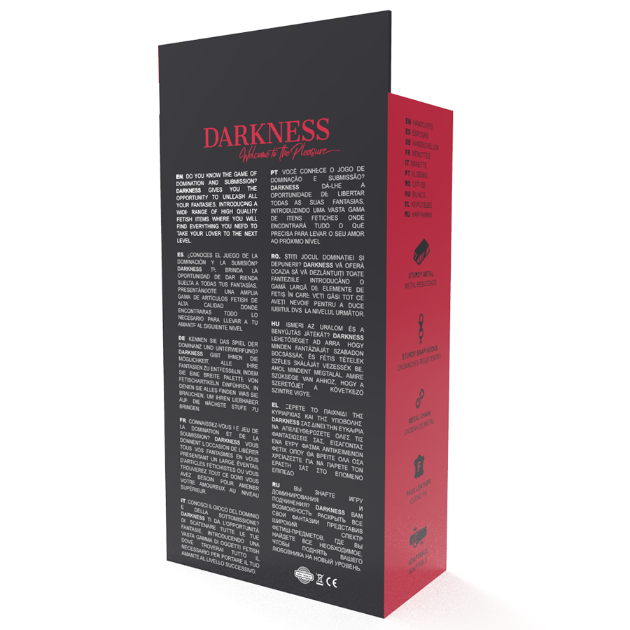 Darkness Esposas Cuero Ajustables Negro 3