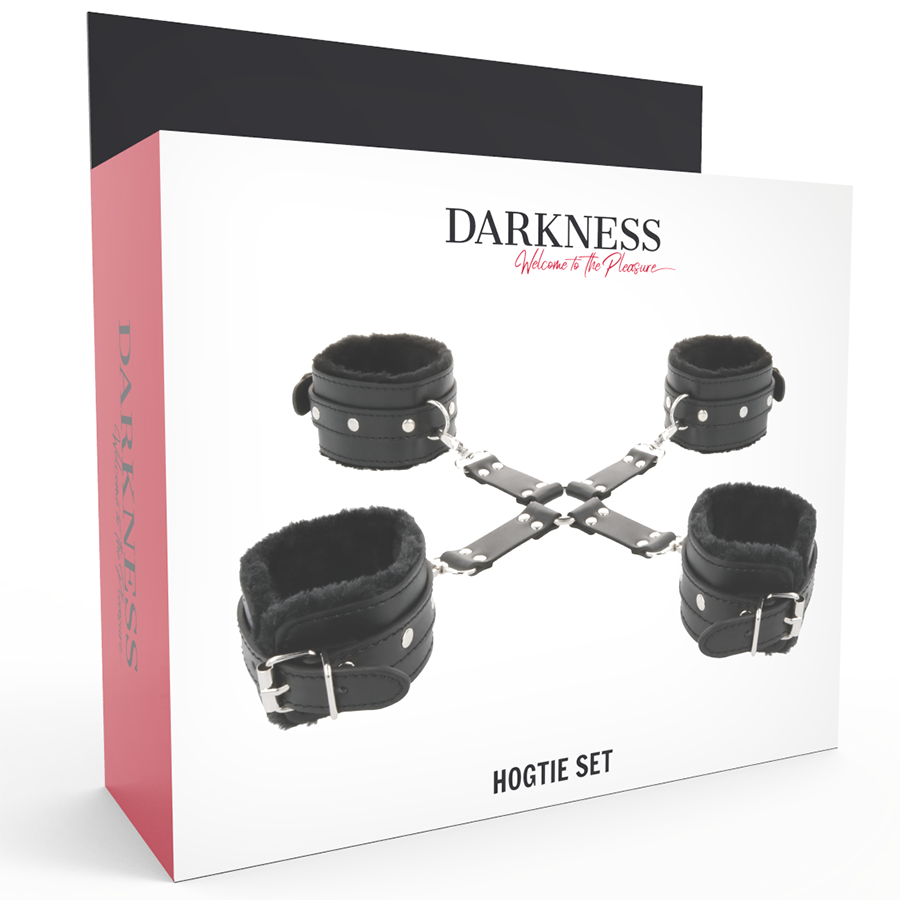 Darkness Esposas de Cuero para Pies y Manos Negro 8