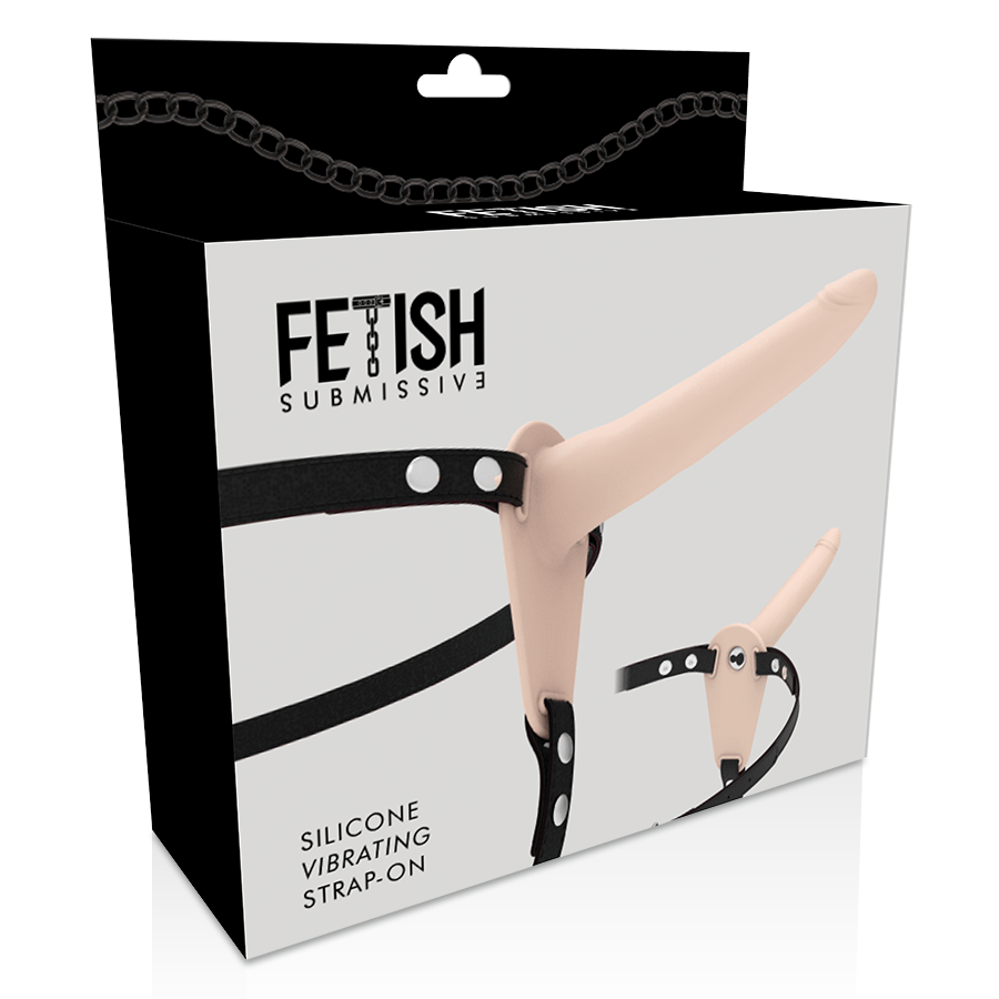 Fetish Submissive Arnés Vibrador Silicona Flesh 15cm 2