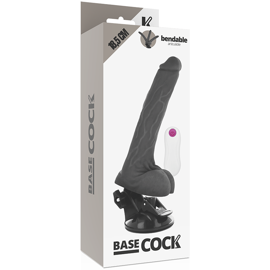 Based Cock Vibrador Articulable Control Remoto Negro18.5cm 1