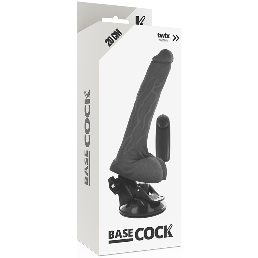 Based Cock Realistic Vibrador Control Remoto Negro 20cm 3