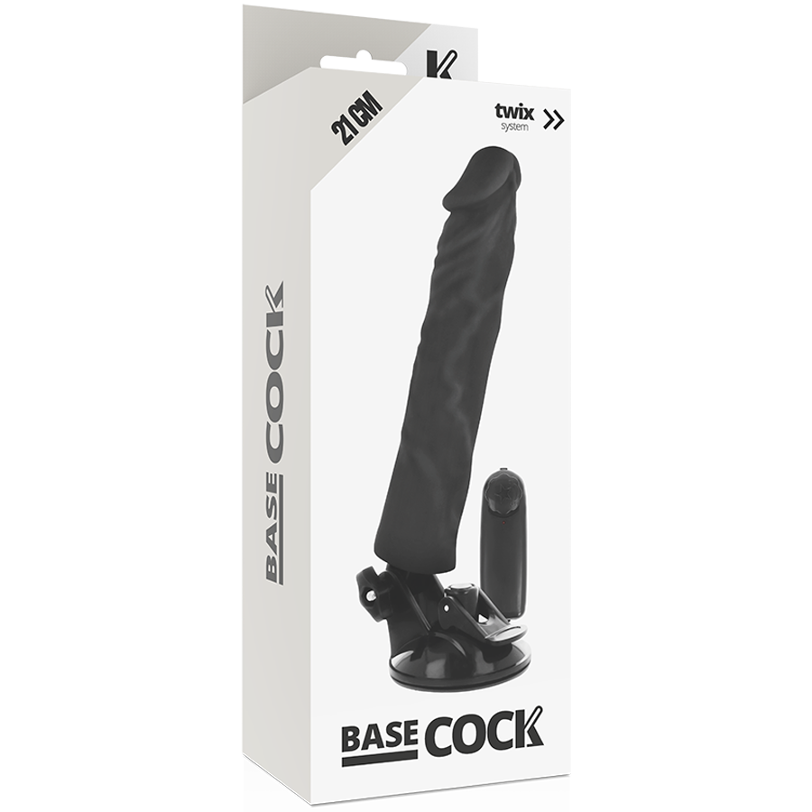 Based Cock Realistic Vibrador Control Remoto Negro 21cm 3