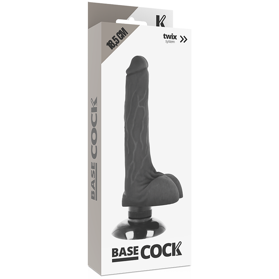 Based Cock Realistic Vibrador 2-1 Negro 18.5cm 4