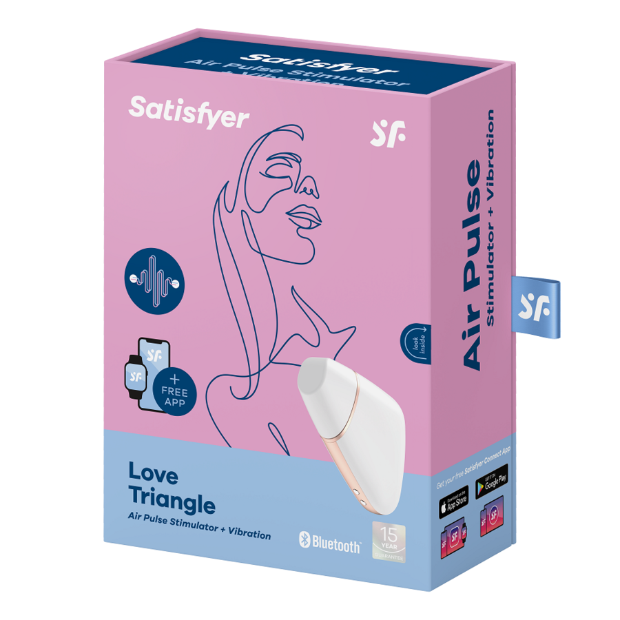 Satisfyer Connect Estimulador Clitoris Love Triangle Blanco / Oro 4