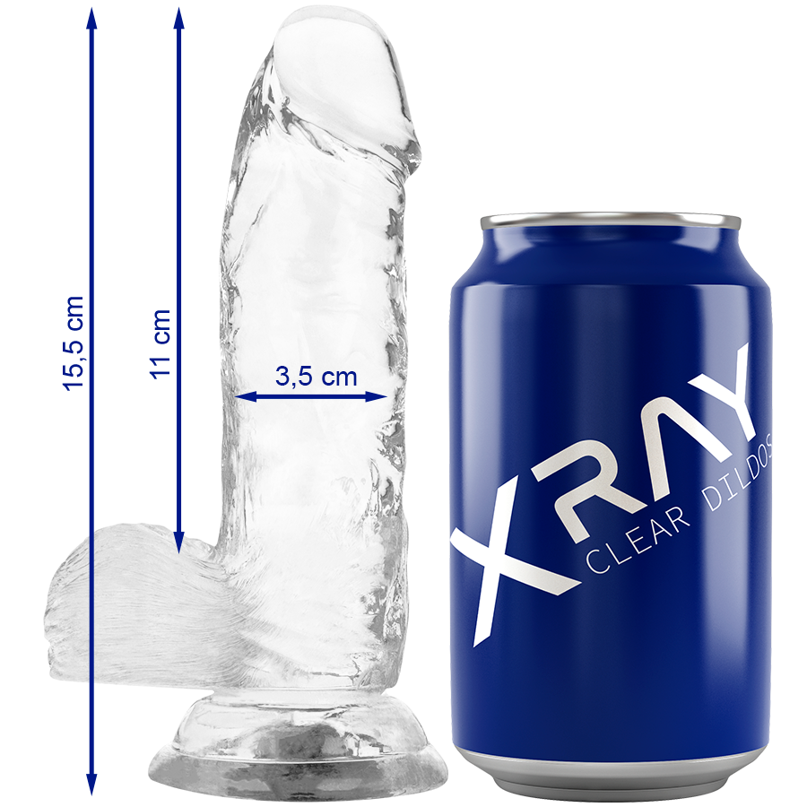 Xray Clear Dildo Realista Transparente 15.5cm X 3.5cm 1