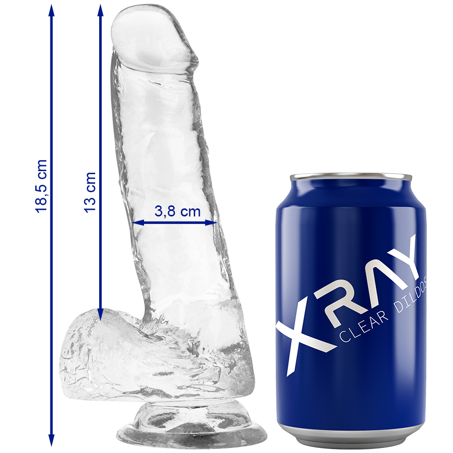 Xray Clear Dildo Realista Transparente 18.5cm X 3.8cm 1