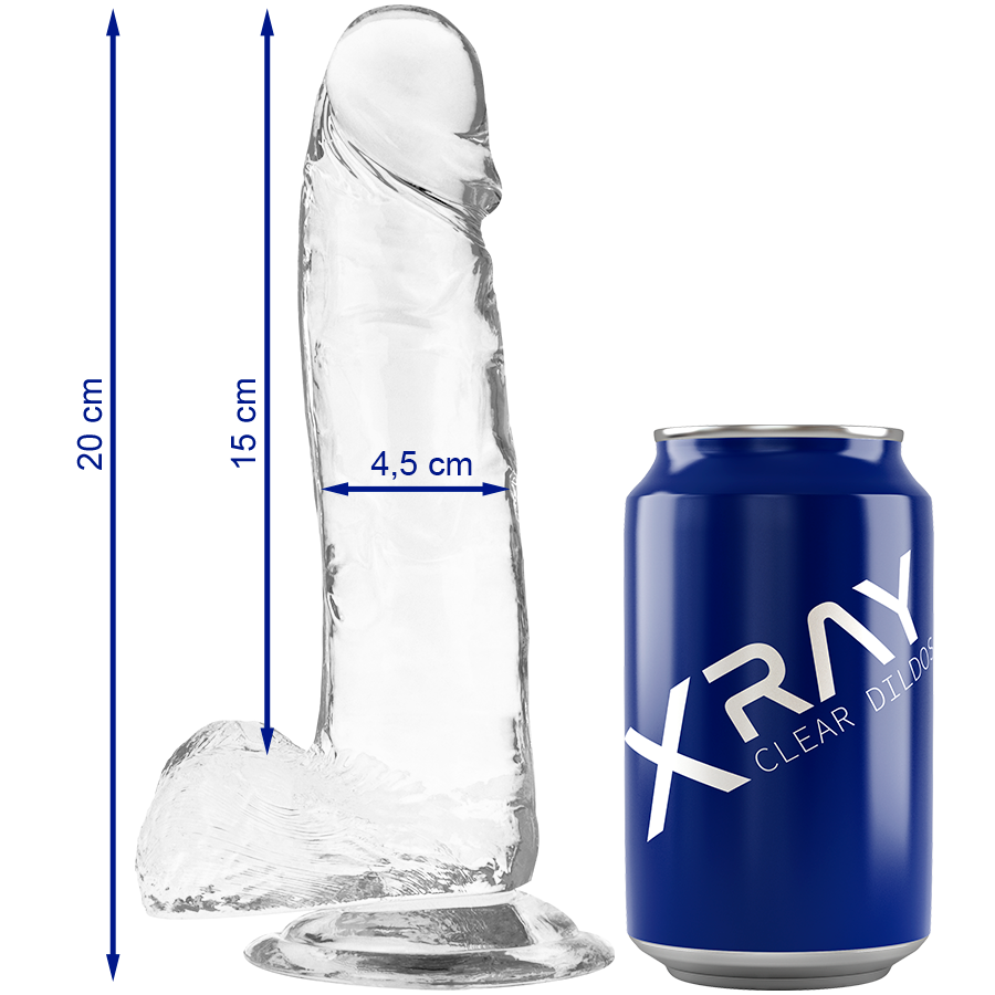 Xray Clear Dildo Realista Transparente 20cm X 4.5cm 1