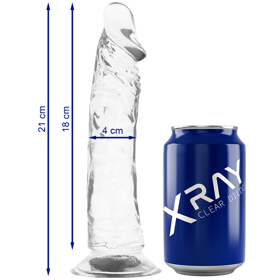 Xray Clear Dildo Transparente 21 cm X 4cm 1