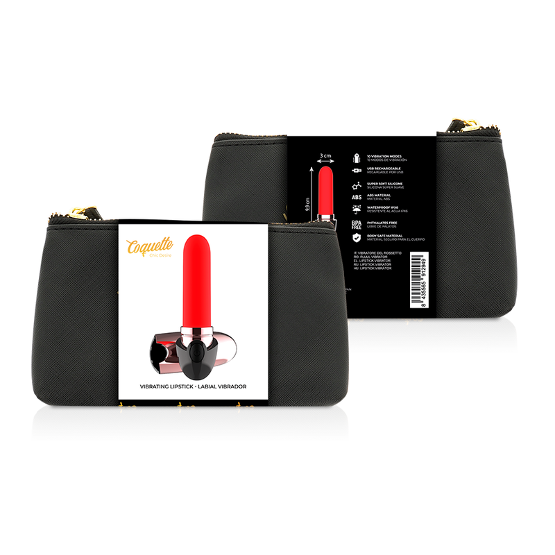 Coquette Pintalabios Vibrador Recargable Luxe Negro / Gold 2