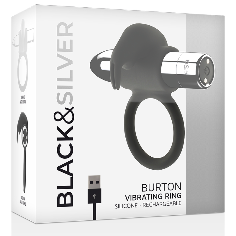 Black&Silver Burton Anillo Recargable 10 Modos Vibracion 2
